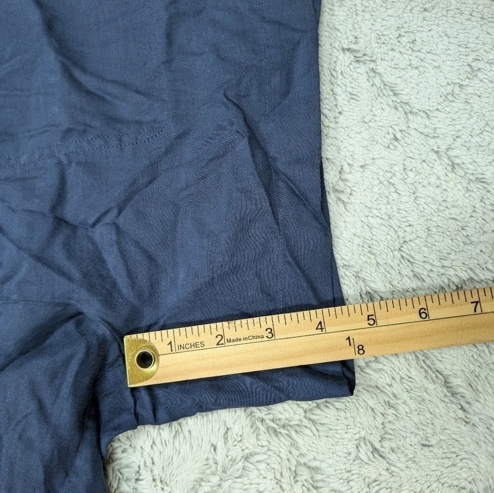 Vince Shorts Women's M Blue Navy Cupro Cotton Tie Waist Comfy Casual Pockets 4.5